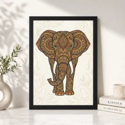 Alternative view of Boho Elephant Mandala Earthy Bohemian Art Photo Frame