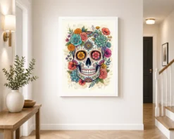 Boho Floral Skull Elegant Colorful Florals Art Photo Frame 14 boho floral skull elegant colorful florals art 12 white 2