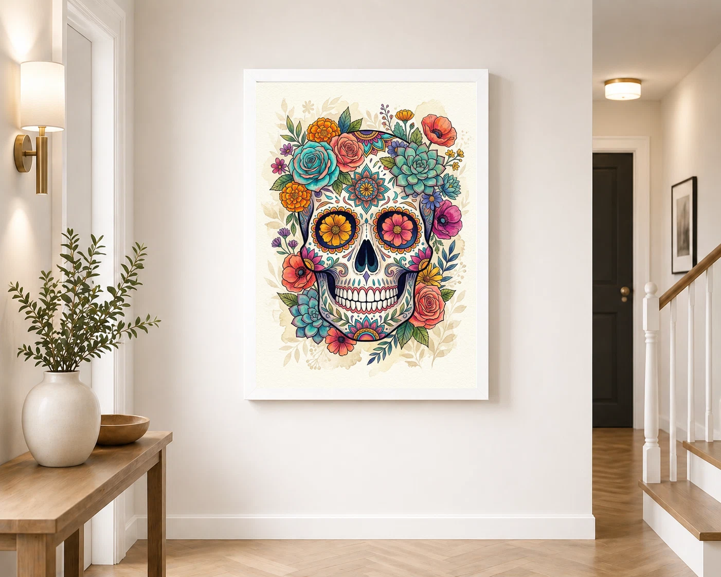 Boho Floral Skull Elegant Colorful Florals Art Photo Frame 7 Boho Floral Skull Elegant Colorful Florals Art Photo Frame - Image 7