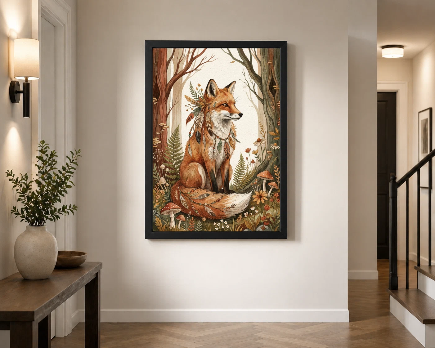 Boho Forest Fox Botanical Earthy Nature Spirit Art Photo Frame 3 Boho Forest Fox Botanical Earthy Nature Spirit Art Photo Frame - Image 3