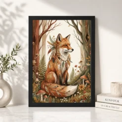 Alternative view of Boho Forest Fox Botanical Earthy Nature Spirit Art Photo Frame
