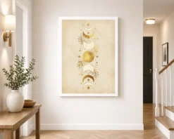 Boho Moon Phases Crescent Stars Cream Gold Celestial Art Photo Frame 11 boho moon phases crescent stars cream gold celestial art 03 white 2