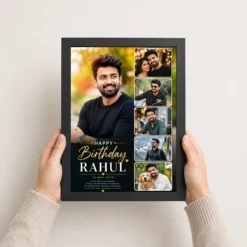 boyfriend birthday photo frame large portrait 3 photos black 3
