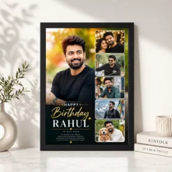 boyfriend birthday photo frame large portrait 3 photos black 4