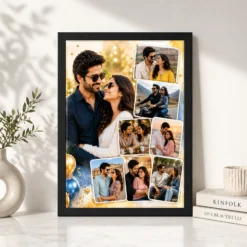 boyfriend photo frame birthday golden collage design black 4