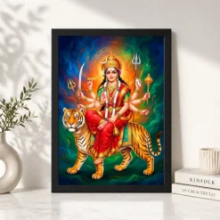 Chandraghanta Durga Navratri Crescent Moon Divine Art Photo Frame 13 chandraghanta durga navratri crescent moon divine art 22 black 4