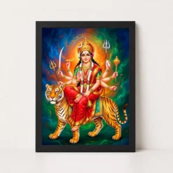 Chandraghanta Durga Navratri Crescent Moon Divine Art Photo Frame