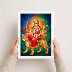 Chandraghanta Durga Navratri Crescent Moon Divine Art Photo Frame 12 chandraghanta durga navratri crescent moon divine art 22 white 3