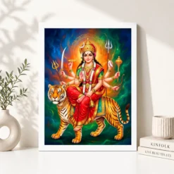 Alternative view of Chandraghanta Durga Navratri Crescent Moon Divine Art Photo Frame