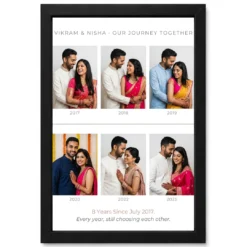 Collage Photo Frame for Anniversary Black Gold Luxury Memories Photo Frame