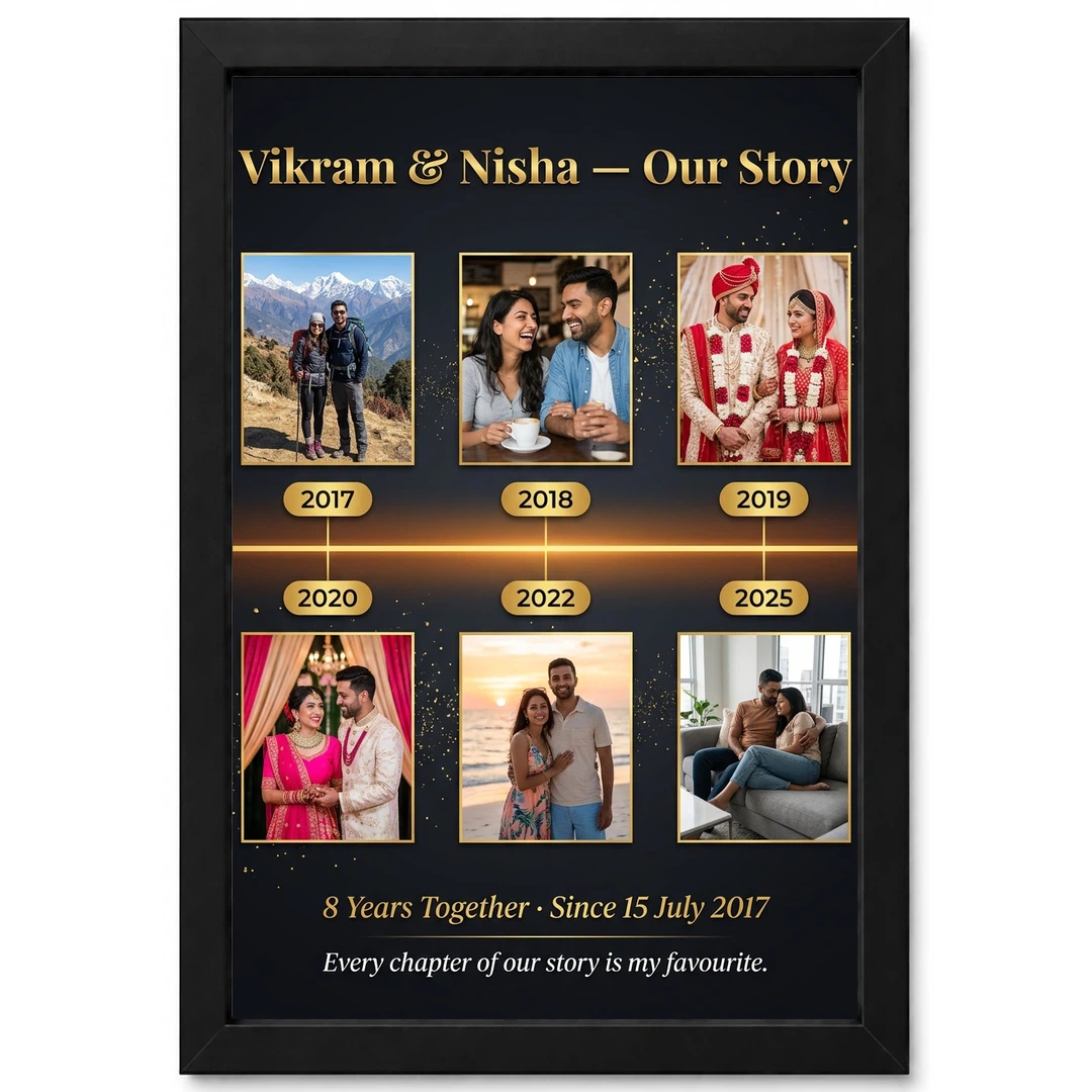 Collage Photo Frame for Anniversary Pastel Love Journey Couple Photo Frame 1 Collage Photo Frame for Anniversary Pastel Love Journey Couple Photo Frame