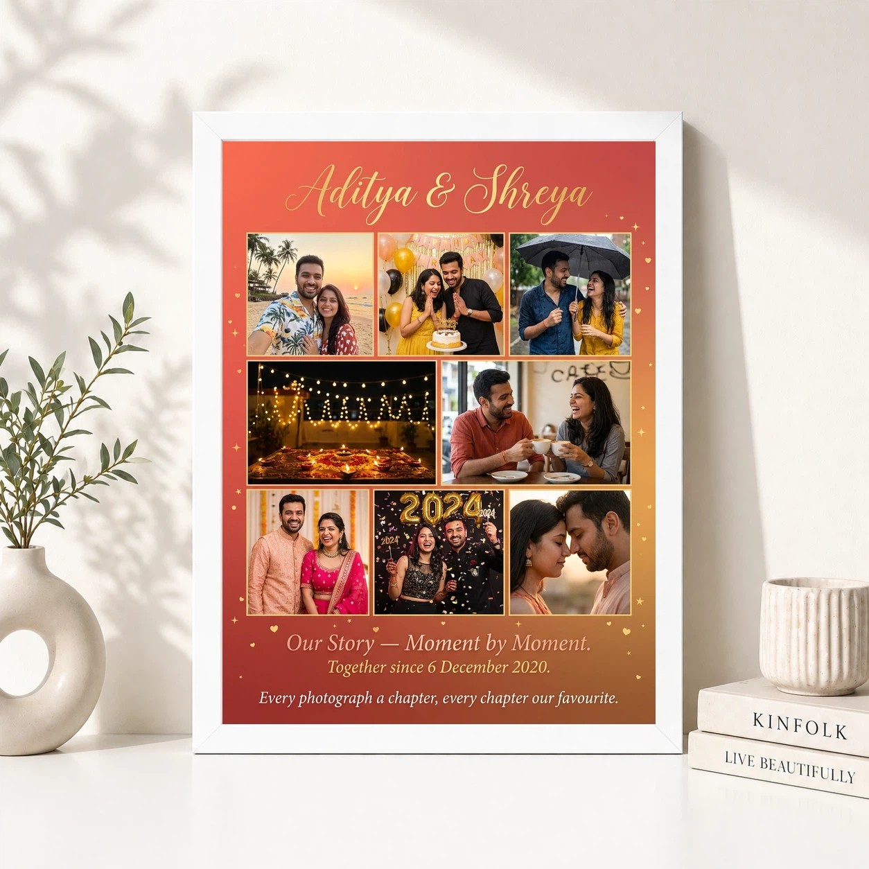 Couple Collage Photo Frame Romantic Multi Photo Love Memories Photo Frame 8 Couple Collage Photo Frame Romantic Multi Photo Love Memories Photo Frame - Image 8