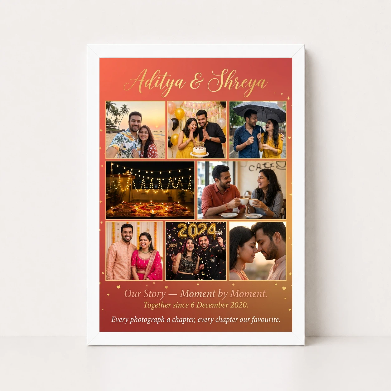 Couple Collage Photo Frame Romantic Multi Photo Love Memories Photo Frame 5 Couple Collage Photo Frame Romantic Multi Photo Love Memories Photo Frame - Image 5