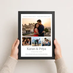 couple collage photo frames black gold elegant love photo frame 03 black 3