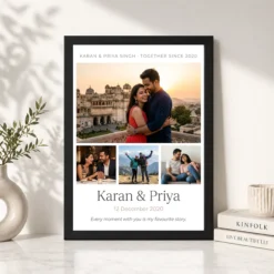 couple collage photo frames black gold elegant love photo frame 03 black 4