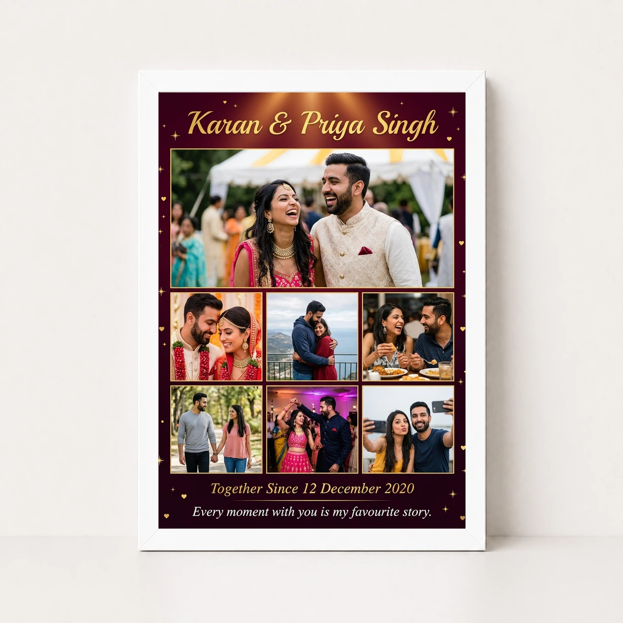 Couple Collage Photo Frames Pastel Dreamy Love Story Photo Frame 5 Couple Collage Photo Frames Pastel Dreamy Love Story Photo Frame - Image 5
