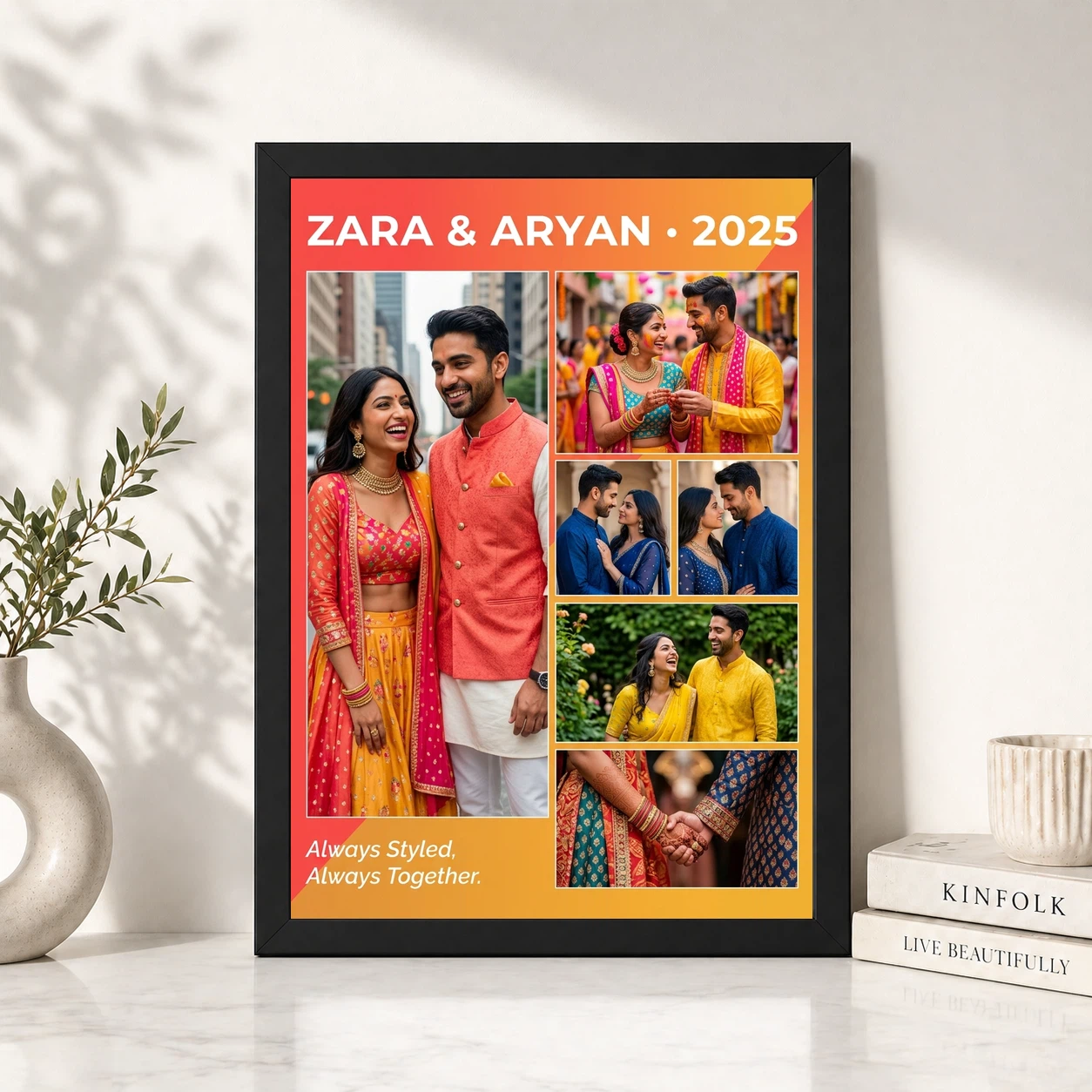 Couple Frame Design Stylish Modern Minimalist Love Art Photo Frame 4 Couple Frame Design Stylish Modern Minimalist Love Art Photo Frame - Image 4