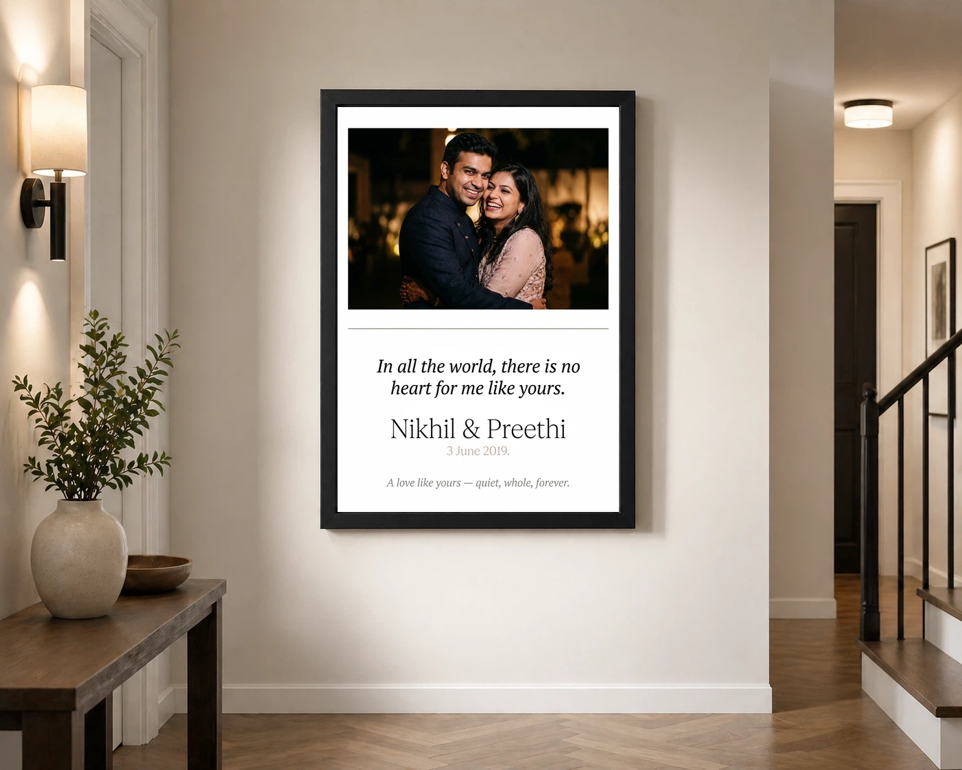 Couple Frame with Quotes Bold Calligraphy Love Art Photo Frame 2 Couple Frame with Quotes Bold Calligraphy Love Art Photo Frame - Image 2