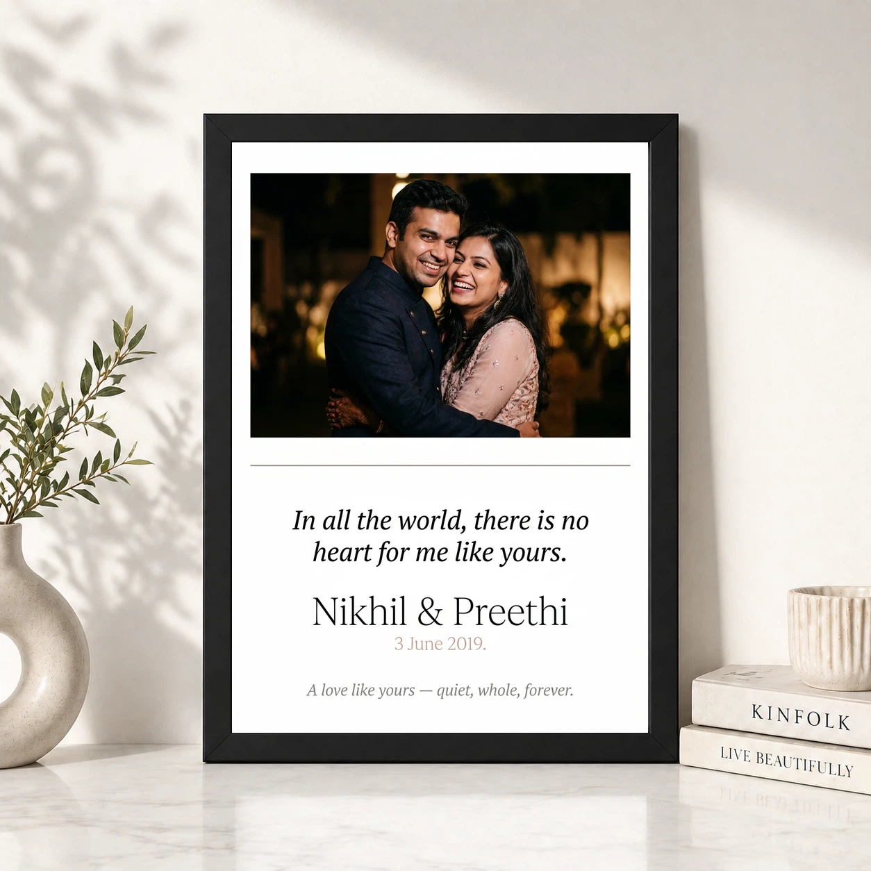 Couple Frame with Quotes Bold Calligraphy Love Art Photo Frame 4 Couple Frame with Quotes Bold Calligraphy Love Art Photo Frame - Image 4