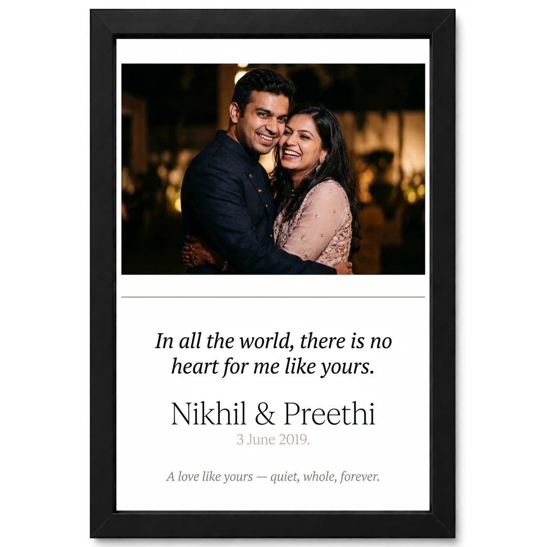 Couple Frame with Quotes Bold Calligraphy Love Art Photo Frame 1 Couple Frame with Quotes Bold Calligraphy Love Art Photo Frame