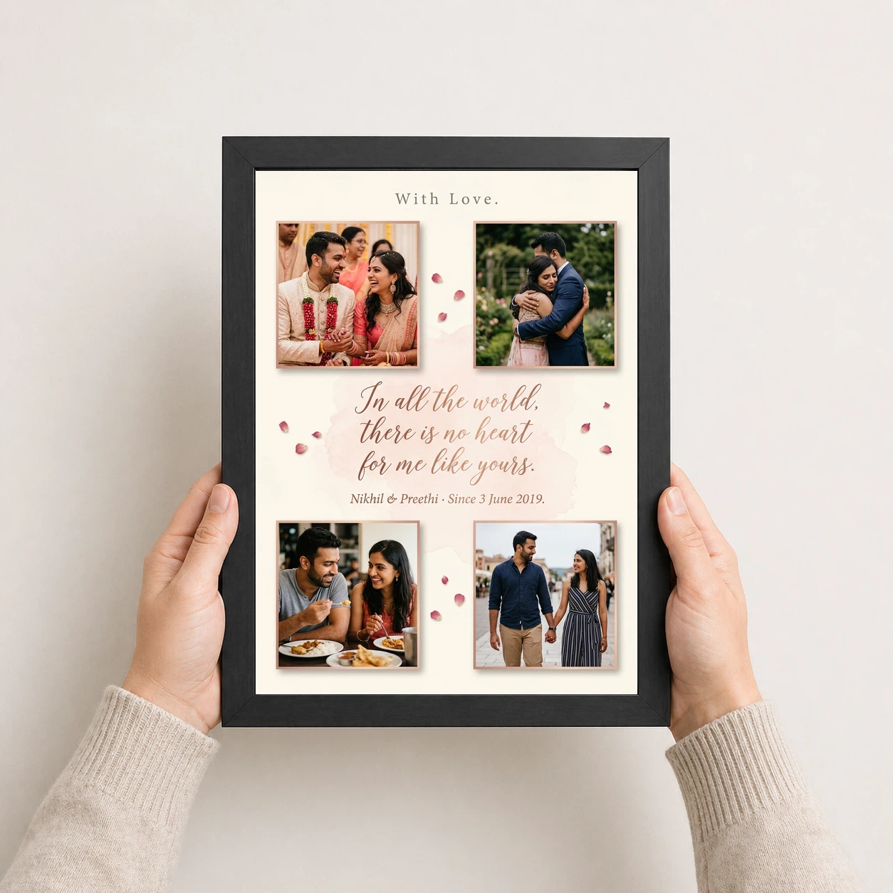 Couple Frame with Quotes Romantic Love Verse Heart Art Photo Frame 3 Couple Frame with Quotes Romantic Love Verse Heart Art Photo Frame - Image 3