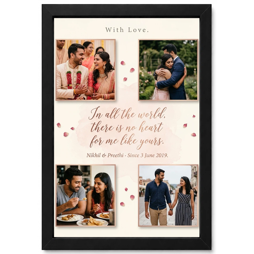 Couple Frame with Quotes Romantic Love Verse Heart Art Photo Frame 1 Couple Frame with Quotes Romantic Love Verse Heart Art Photo Frame