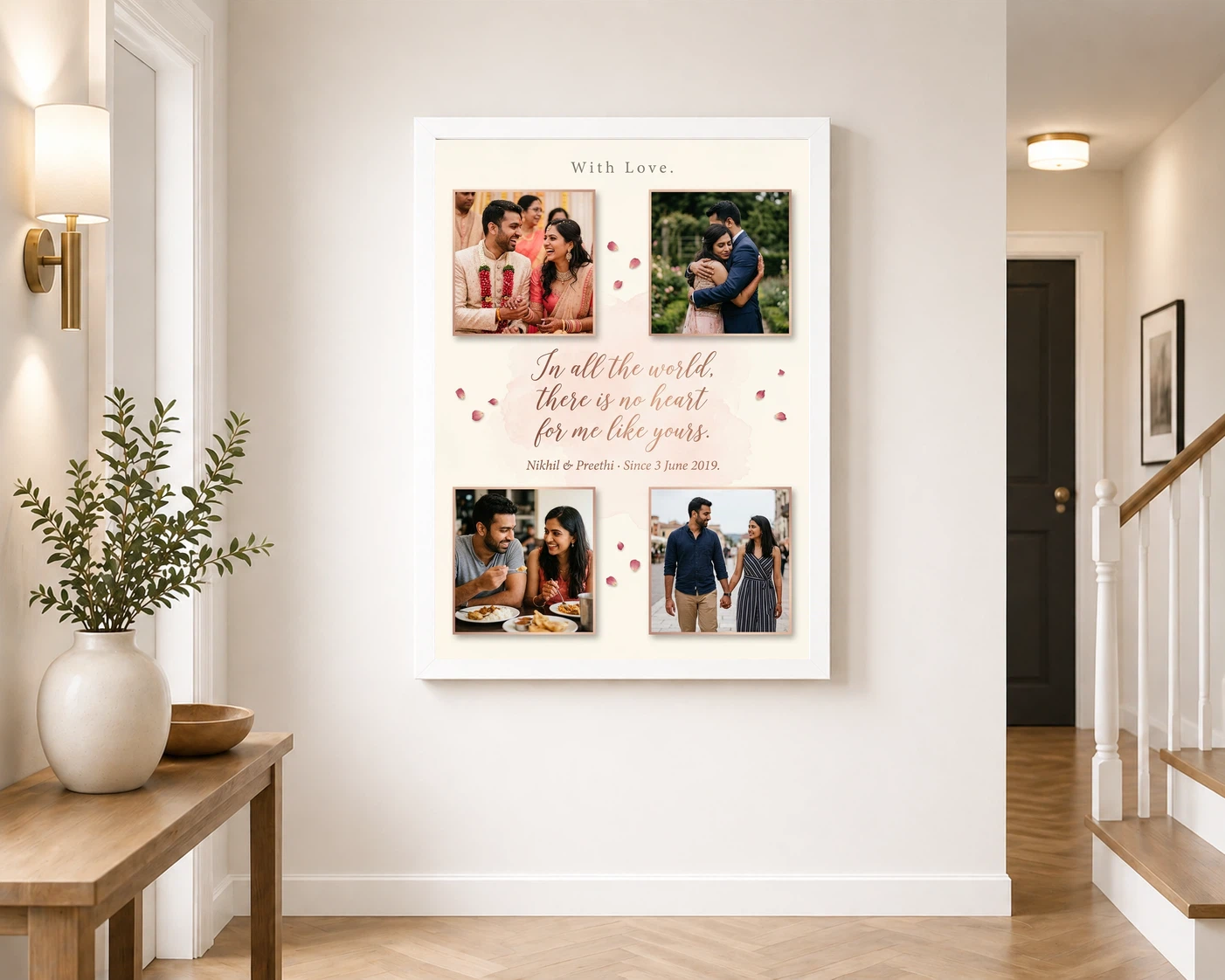 Couple Frame with Quotes Romantic Love Verse Heart Art Photo Frame 6 Couple Frame with Quotes Romantic Love Verse Heart Art Photo Frame - Image 6