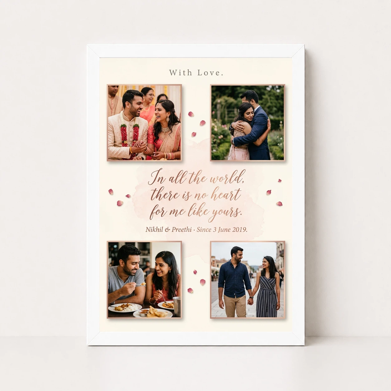 Couple Frame with Quotes Romantic Love Verse Heart Art Photo Frame 5 Couple Frame with Quotes Romantic Love Verse Heart Art Photo Frame - Image 5
