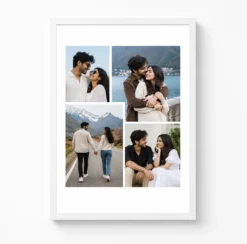couple love story four photo wall collage frame white main