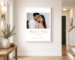 couple name photo frame modern monogram minimal love photo frame 03 white 2