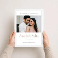couple name photo frame modern monogram minimal love photo frame 03 white 3