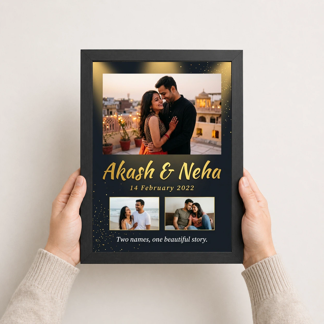 Couple Name Photo Frame Pastel Floral Custom Name Love Photo Frame 3 Couple Name Photo Frame Pastel Floral Custom Name Love Photo Frame - Image 3