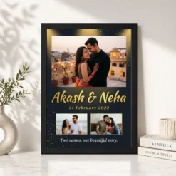 Couple Name Photo Frame Pastel Floral Custom Name Love Photo Frame 11 couple name photo frame pastel floral custom name love photo frame 02 black 4