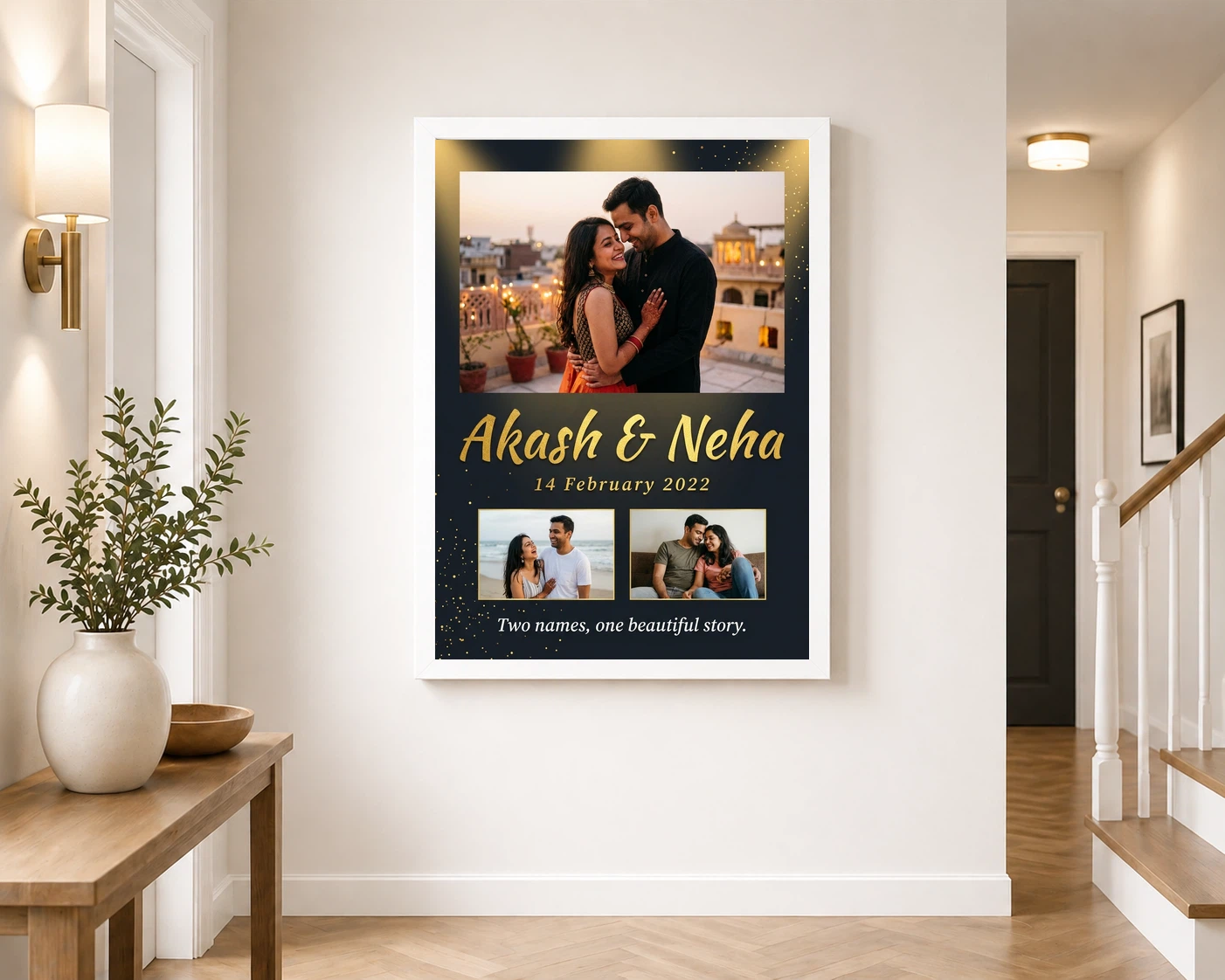 Couple Name Photo Frame Pastel Floral Custom Name Love Photo Frame 6 Couple Name Photo Frame Pastel Floral Custom Name Love Photo Frame - Image 6