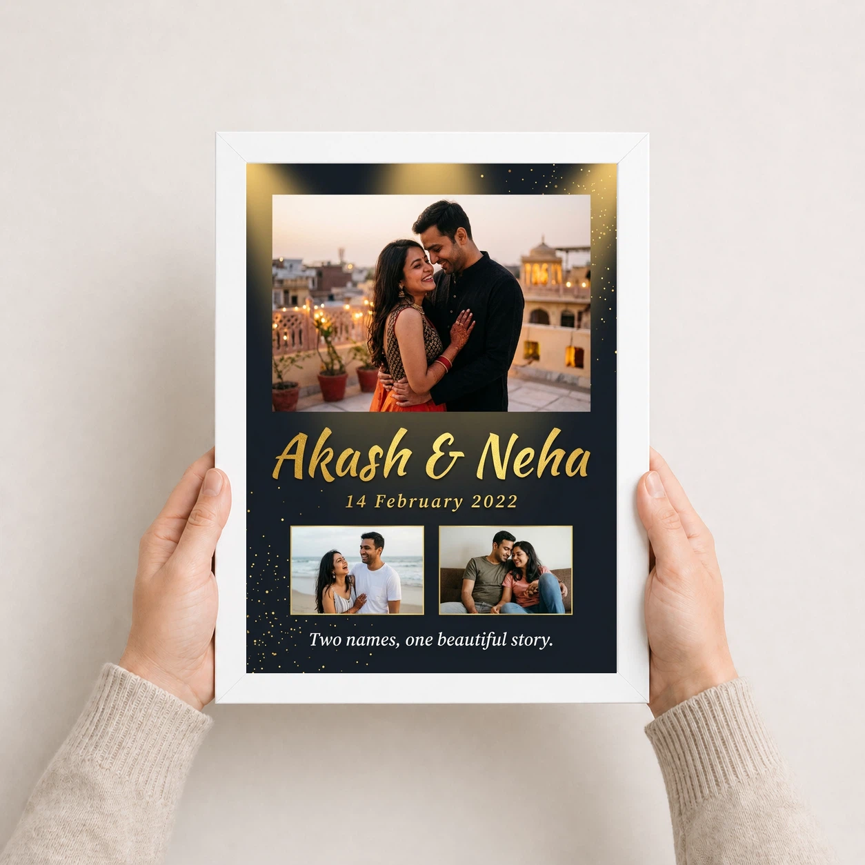 Couple Name Photo Frame Pastel Floral Custom Name Love Photo Frame 7 Couple Name Photo Frame Pastel Floral Custom Name Love Photo Frame - Image 7