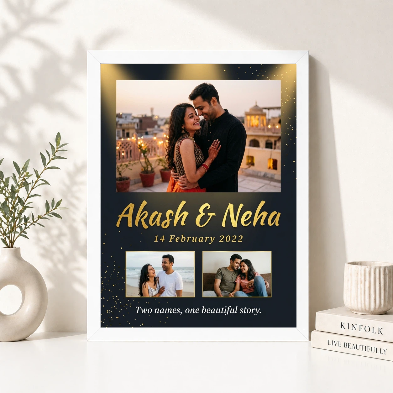 Couple Name Photo Frame Pastel Floral Custom Name Love Photo Frame 8 Couple Name Photo Frame Pastel Floral Custom Name Love Photo Frame - Image 8