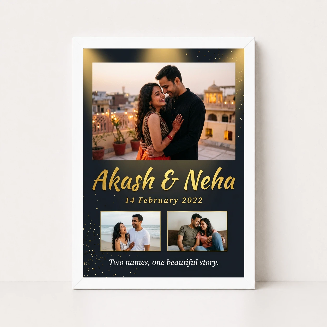 Couple Name Photo Frame Pastel Floral Custom Name Love Photo Frame 5 Couple Name Photo Frame Pastel Floral Custom Name Love Photo Frame - Image 5