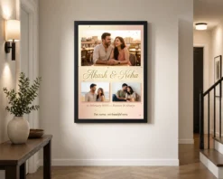 Alternative view of Couple Name Photo Frame Personalized Elegant Gold Script Photo Frame