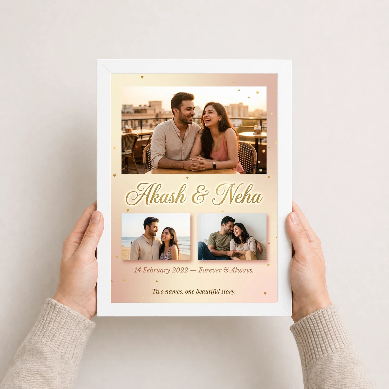 Couple Name Photo Frame Personalized Elegant Gold Script Photo Frame 7 Couple Name Photo Frame Personalized Elegant Gold Script Photo Frame - Image 7