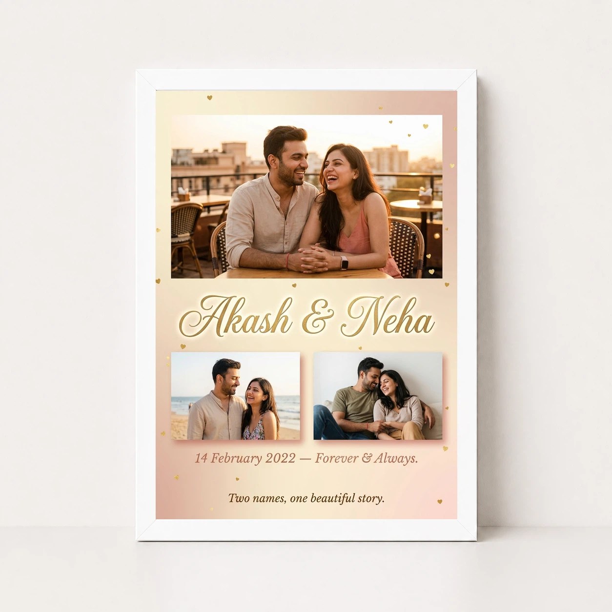 Couple Name Photo Frame Personalized Elegant Gold Script Photo Frame 5 Couple Name Photo Frame Personalized Elegant Gold Script Photo Frame - Image 5