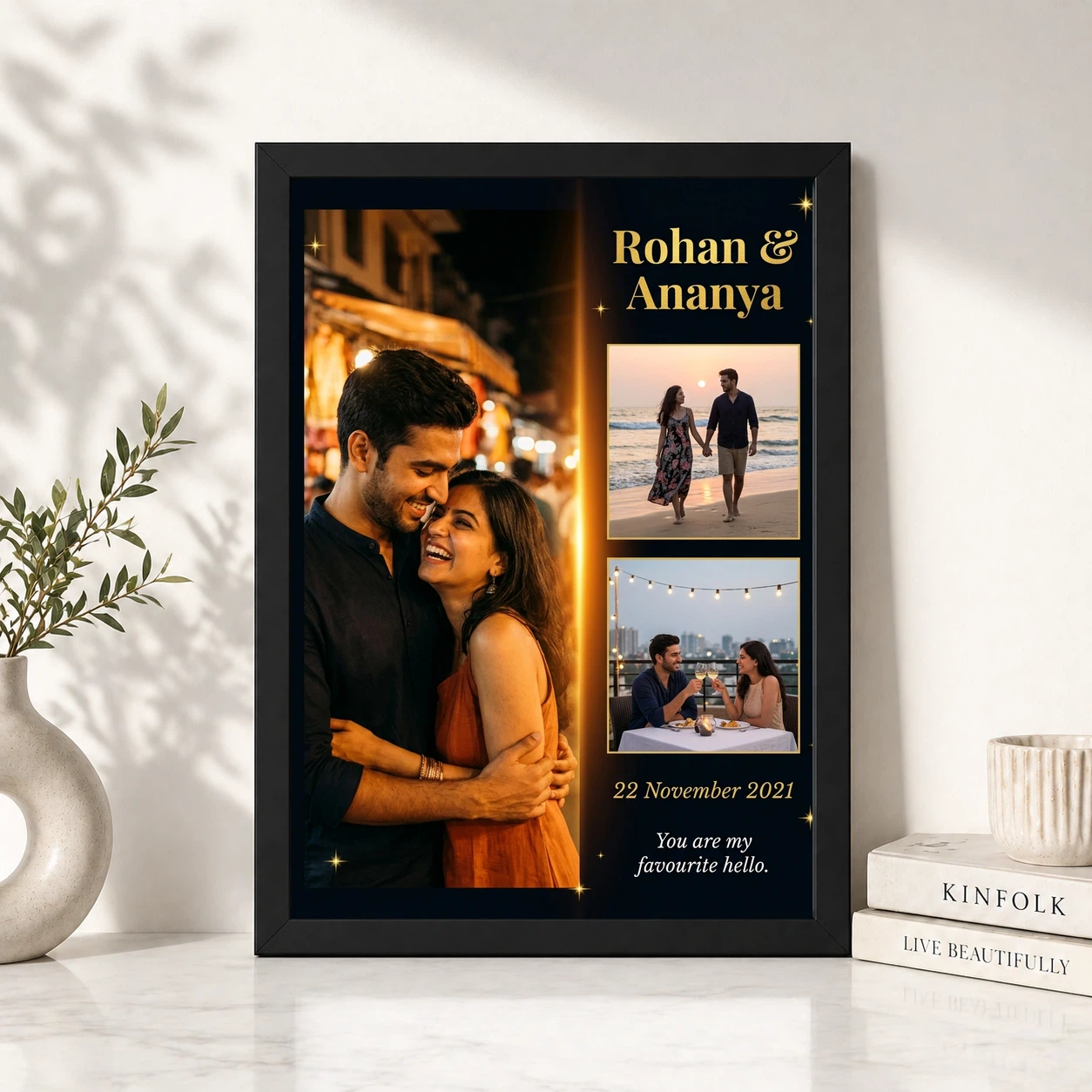 Couple Photo Frame Design Pastel Floral Love Story Photo Frame 4 Couple Photo Frame Design Pastel Floral Love Story Photo Frame - Image 4