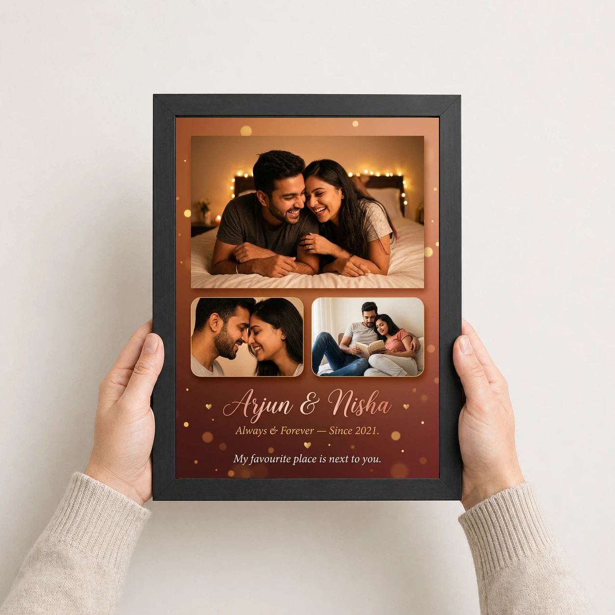 Couple Photo Frame for Bedroom Floral Romantic Love Art Photo Frame 3 Couple Photo Frame for Bedroom Floral Romantic Love Art Photo Frame - Image 3