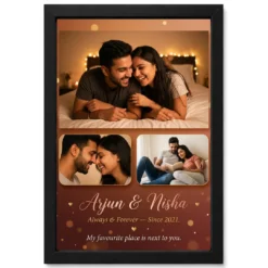 Couple Photo Frame for Bedroom Floral Romantic Love Art Photo Frame