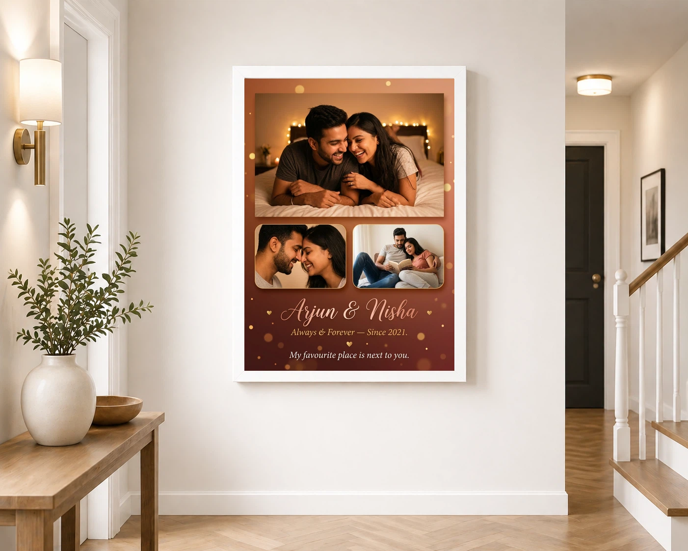 Couple Photo Frame for Bedroom Floral Romantic Love Art Photo Frame 6 Couple Photo Frame for Bedroom Floral Romantic Love Art Photo Frame - Image 6