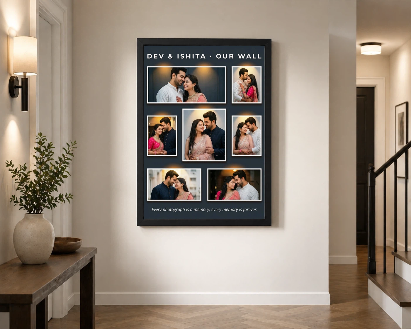 Couple Photo Frame for Wall Boho Macrame Love Nature Photo Frame 2 Couple Photo Frame for Wall Boho Macrame Love Nature Photo Frame - Image 2