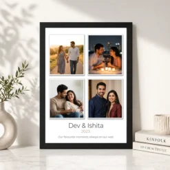 couple photo frame for wall elegant white floral love photo frame 03 black 4