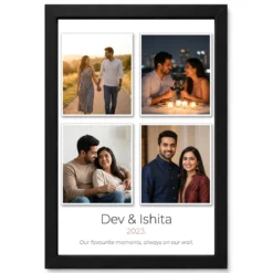 Couple Photo Frame for Wall Elegant White Floral Love Photo Frame