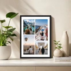 Alternative view of Couple World Travel Adventure 4 Photo Collage Frame Poster