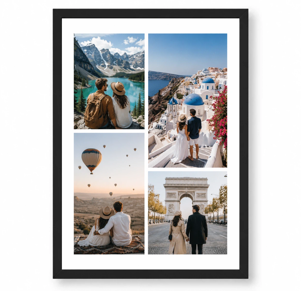 Couple World Travel Adventure 4 Photo Collage Frame Poster 1 Couple World Travel Adventure 4 Photo Collage Frame Poster