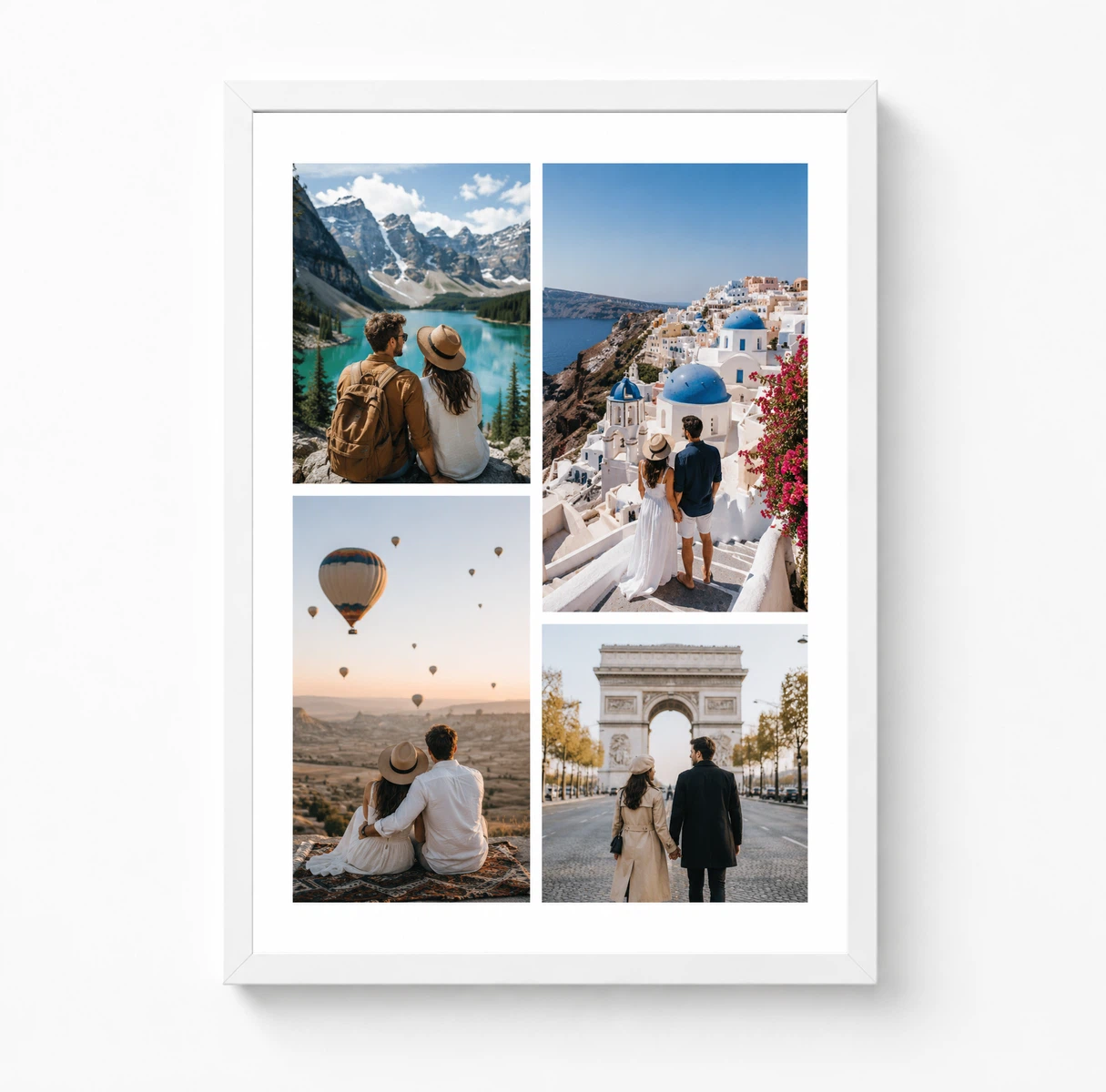 Couple World Travel Adventure 4 Photo Collage Frame Poster 3 Couple World Travel Adventure 4 Photo Collage Frame Poster - Image 3